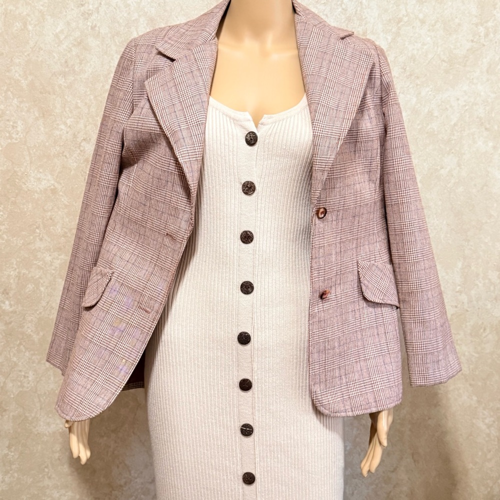 Vintage Country Suburbans Brown Checkered Garment size 10 made in USA